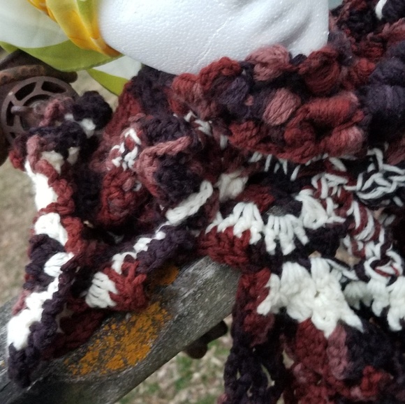 Artisan Cowl Freeform Crochet Scarf Artwear - Picture 2 of 6